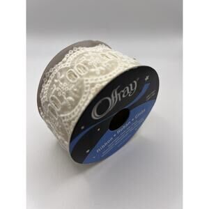 Offray Antiquity Lace Ribbon White 1.75in x 9ft Wedding Craft Trim 45-1627